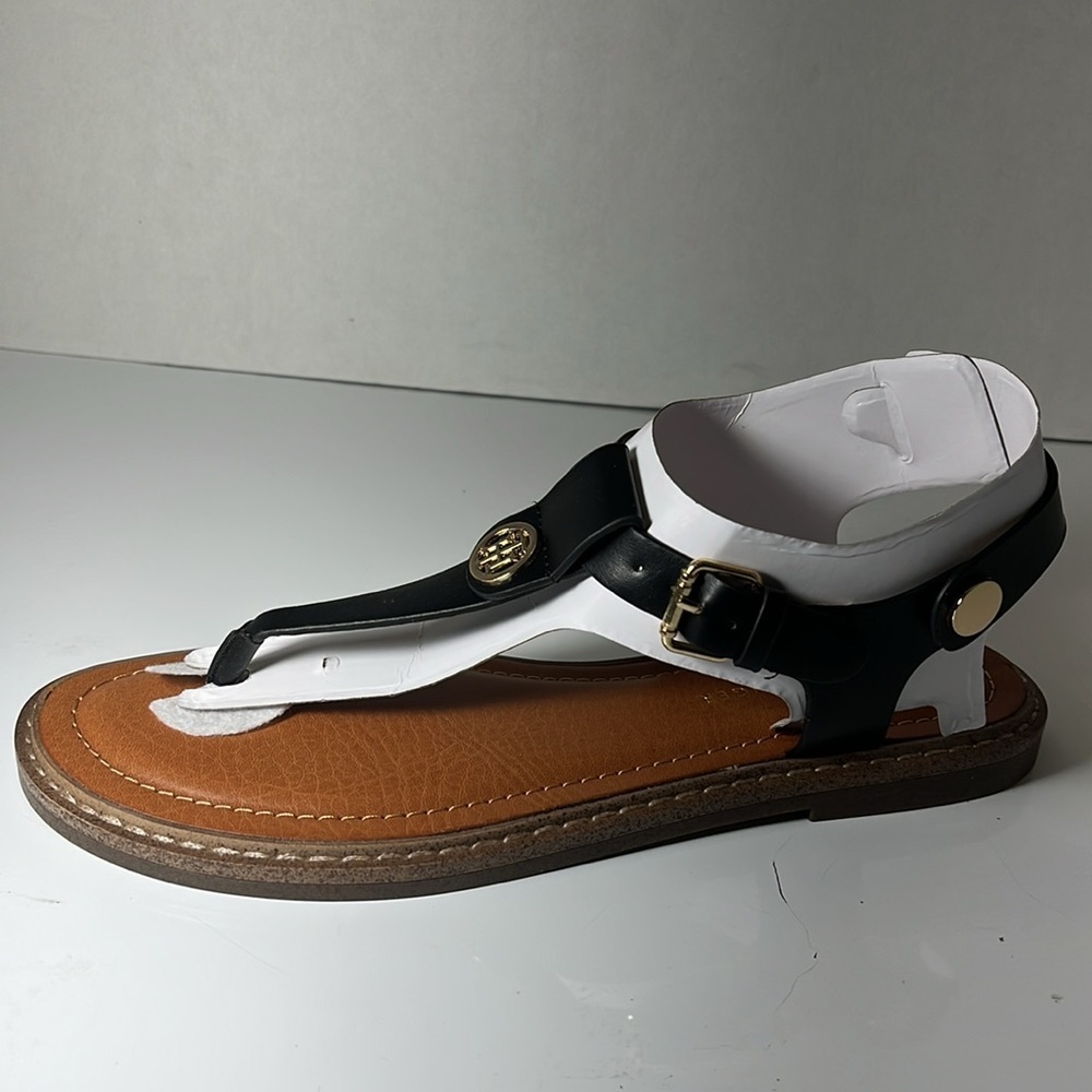 Black Leather Women's Sandals - Picture 4 of 7